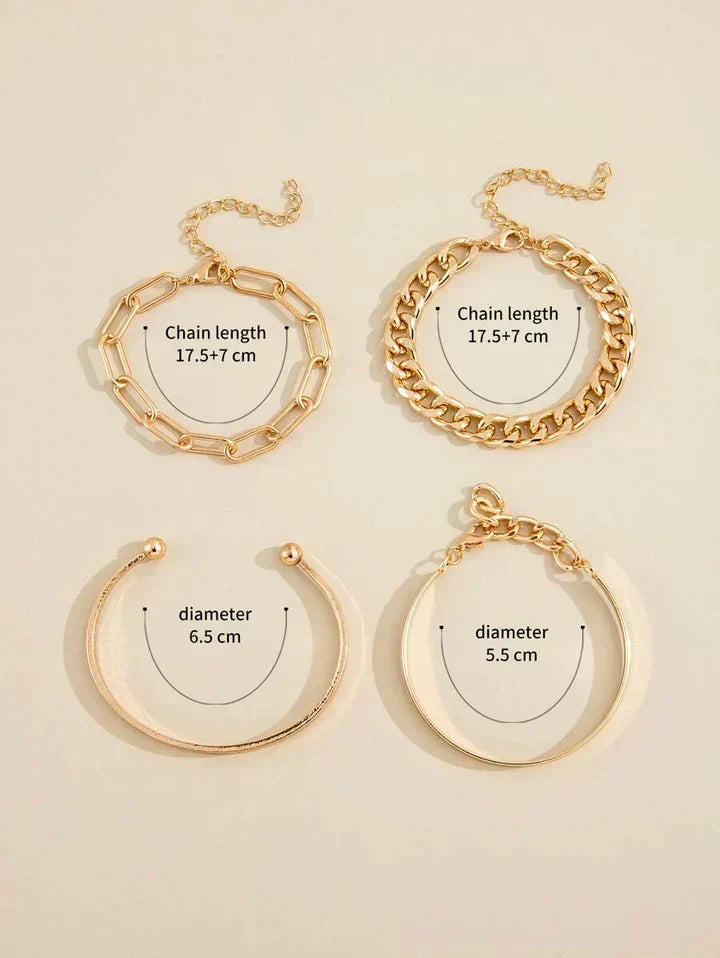 Set de pulseras Elan Mercer en oro blanco de Rose & Oliver, con detalles elegantes y acabado refinado.
