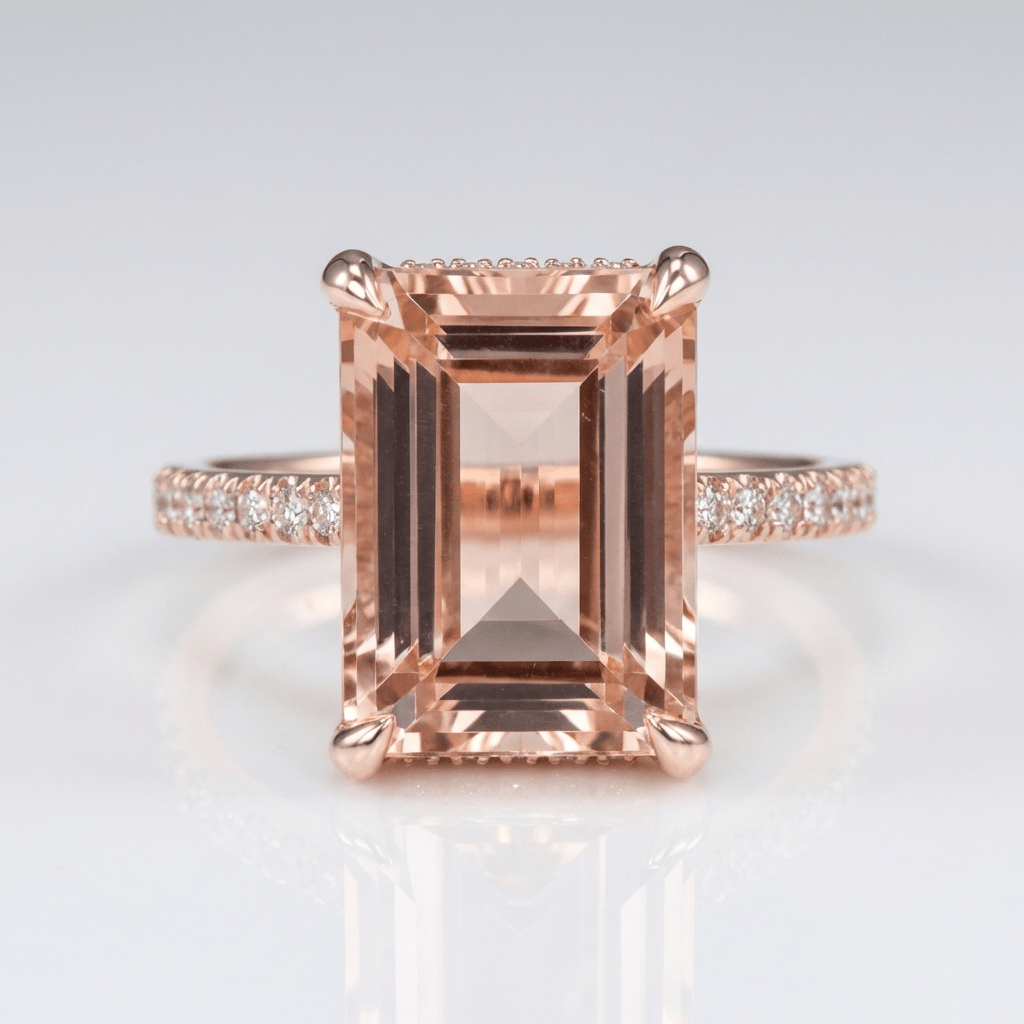 Ring Roségold Morganit Pave von Rose & Oliver mit funkelnden Details und elegantem Finish