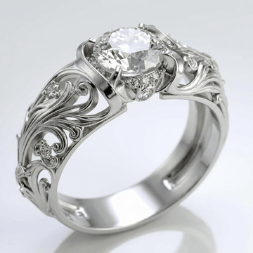 Vintage-Ring aus Silber Rose & Oliver mit elegantem Design und klassischen Details, besonders hervorzuheben sind das polierte Finish und der raffinierte Stil.