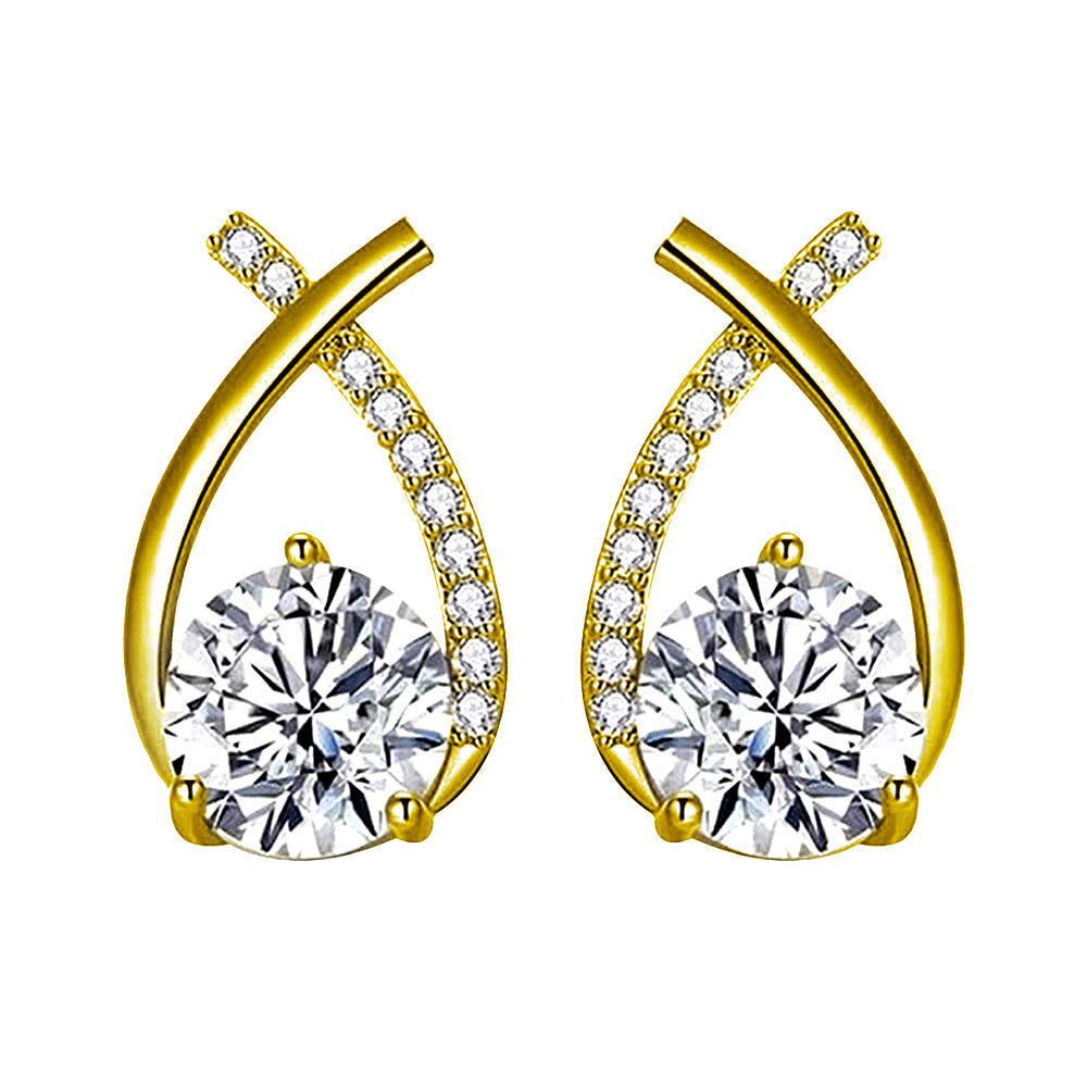Aretes femeninos dorados Arielle™ de Rose & Oliver con diseño elegante en oro, detalles refinados visibles en la imagen