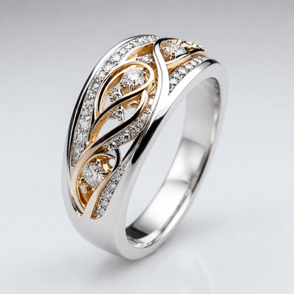 Vintage-Ring zweifarbig, Silber und Roségold von Rose & Oliver, mit edler Verarbeitung und klassischem Design.