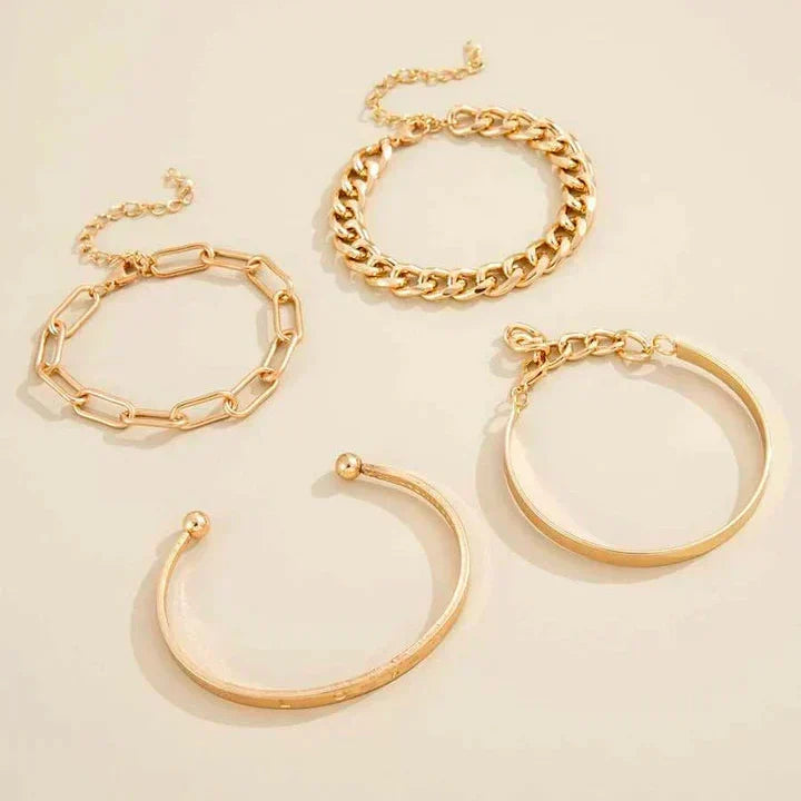 Conjunto de pulseras Elan Mercer en oro blanco de Rose & Oliver, con acabamiento elegante y detalles delicados.